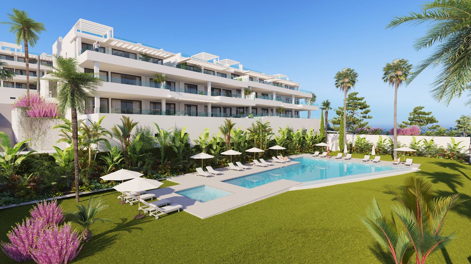 Las Olas Piscina1 New Development Estepona Real Estate Marbella