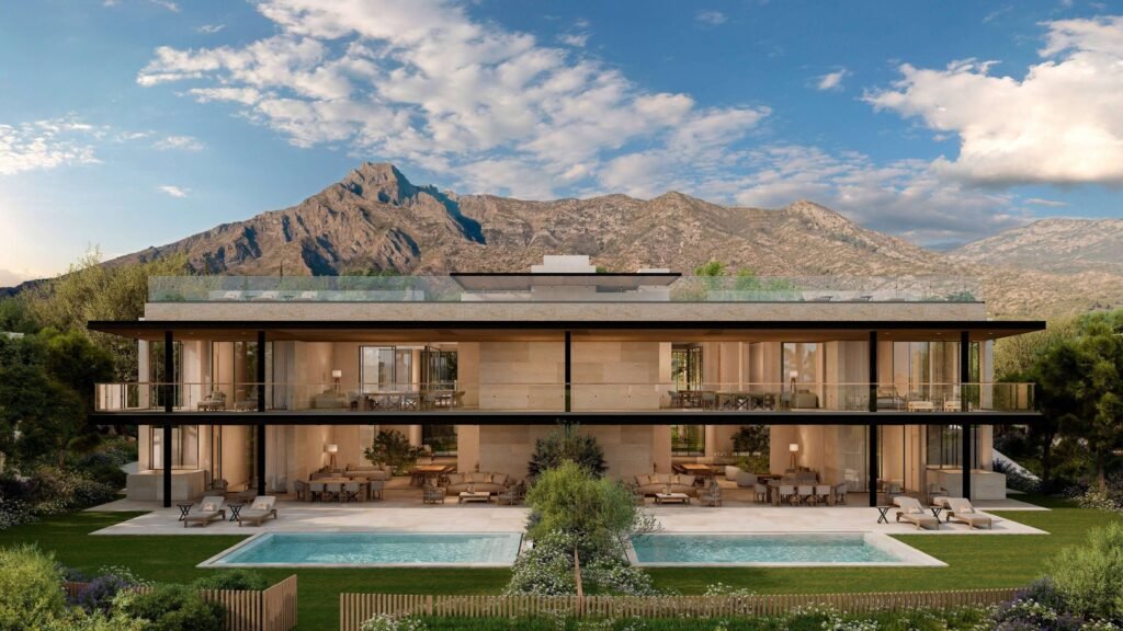 South facing facade with private pools at Armani Residences Marbella, Nagüeles