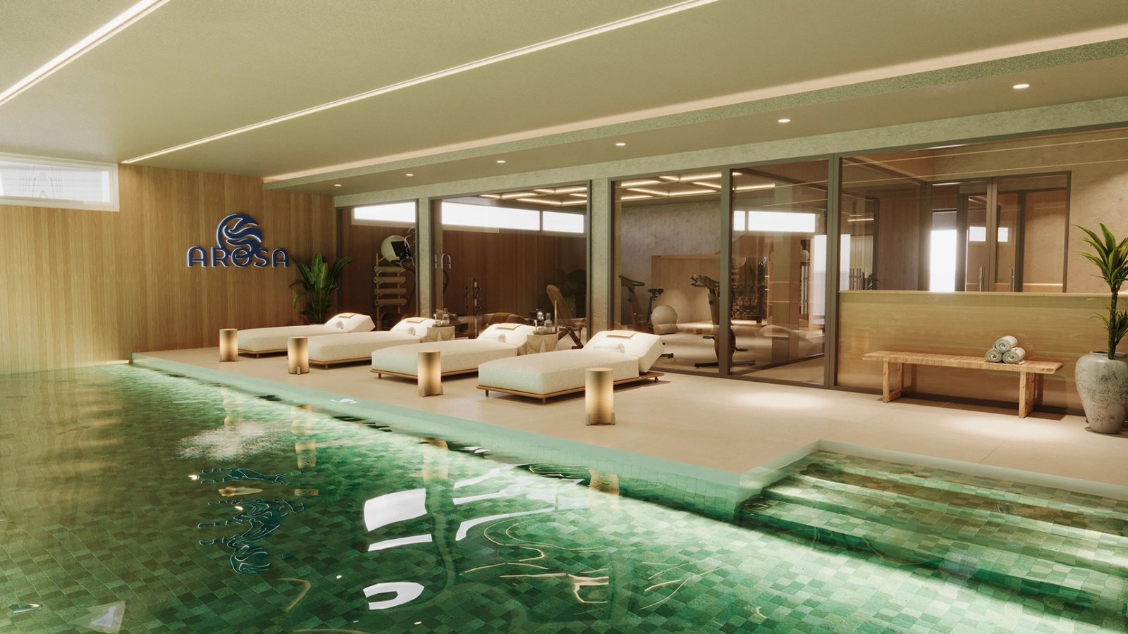 Heated indoor pool and relaxation area at Arosa, La Cala de Mijas