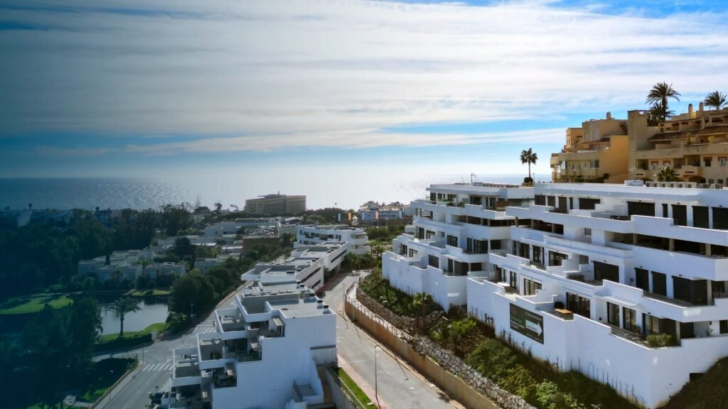 Aerial view of Navigolf Suites on Calanova Golf, La Cala de Mijas