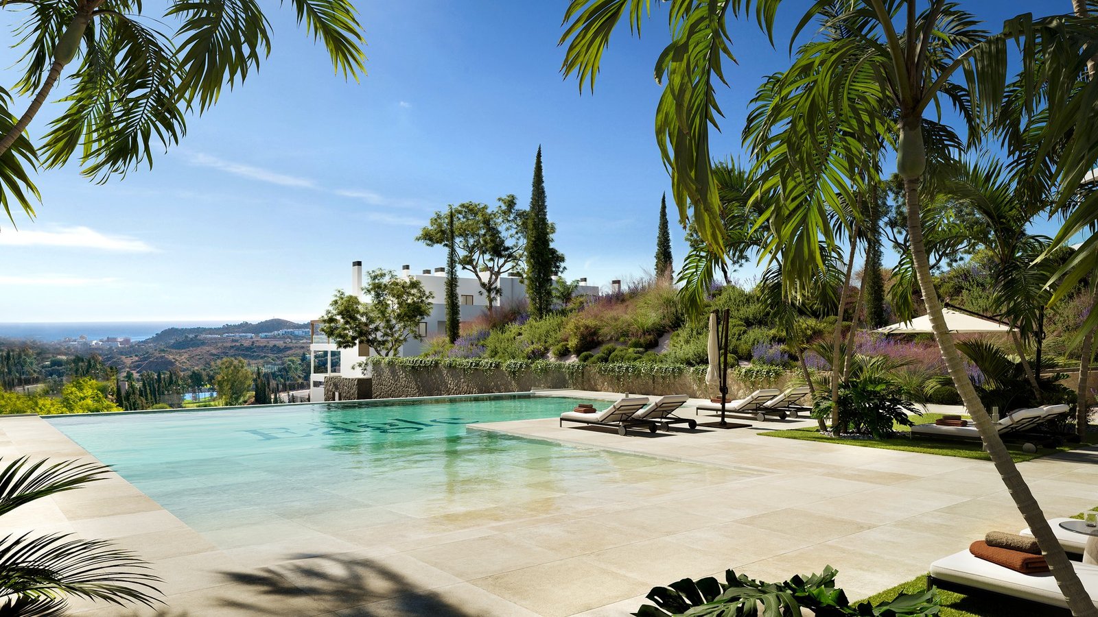 Infinity pool with sea views at The Eagle Residences, Mijas