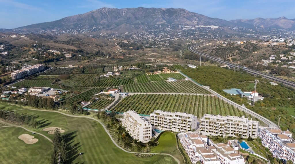Aerial view of Helvet Green inside the Mijas Golf urbanisation