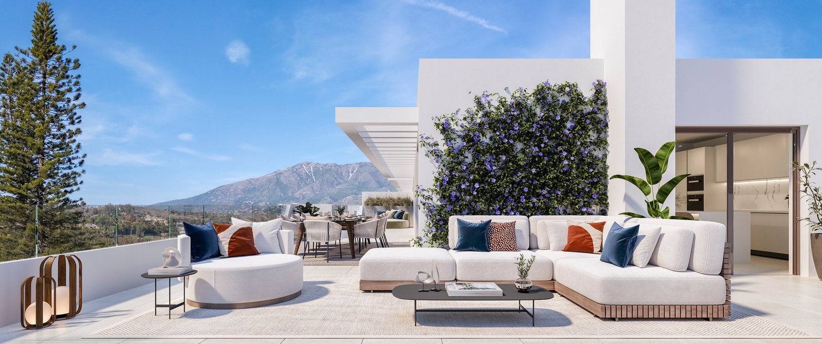 Penthouse solarium with mountain views at Helvet Green, Mijas Golf