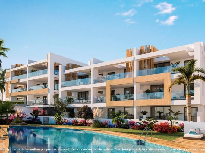 Facade with terraces and landscaped gardens at Horizon 36, Fuengirola