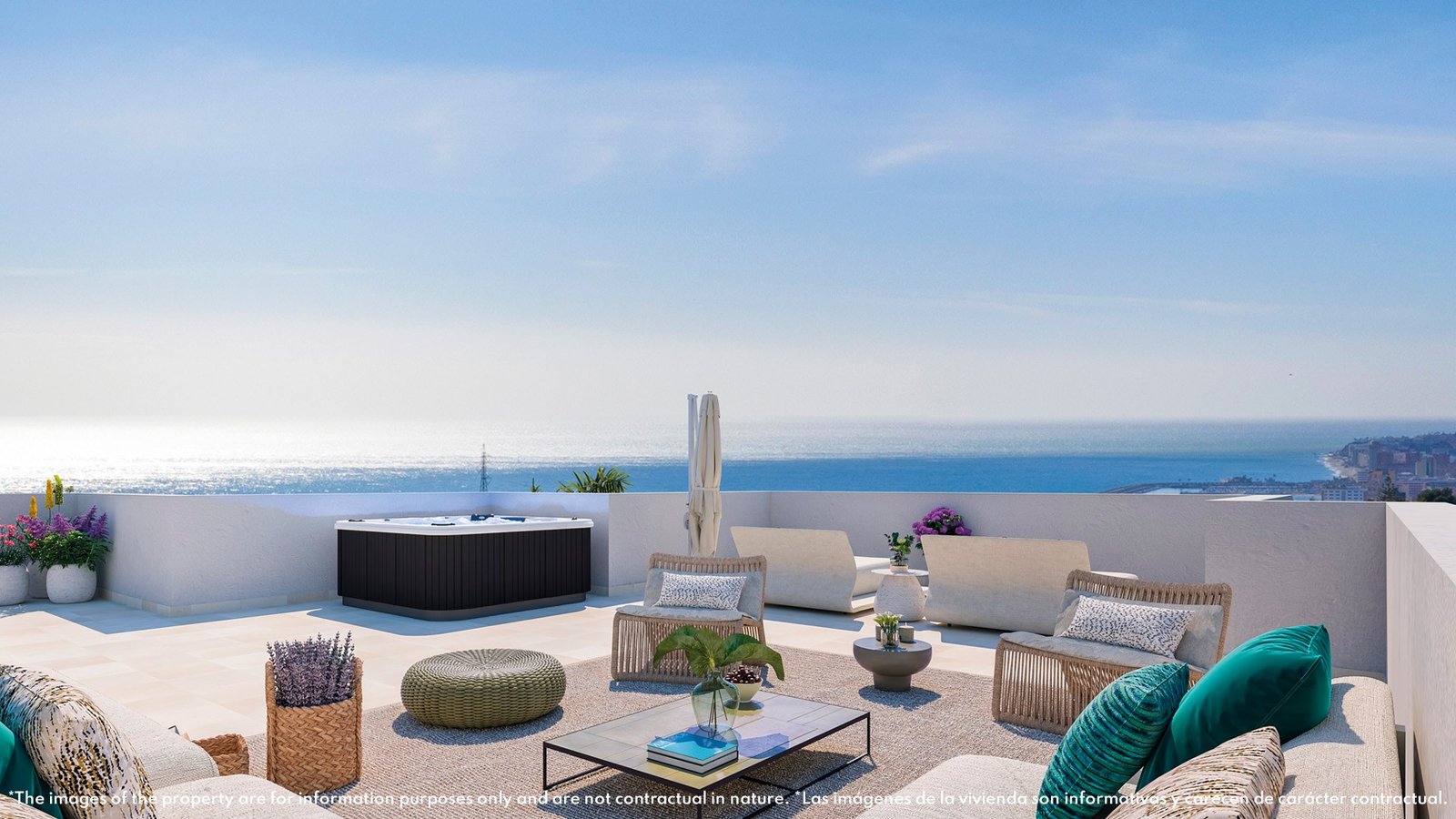 Private solarium with sea views at Horizon 36, Fuengirola