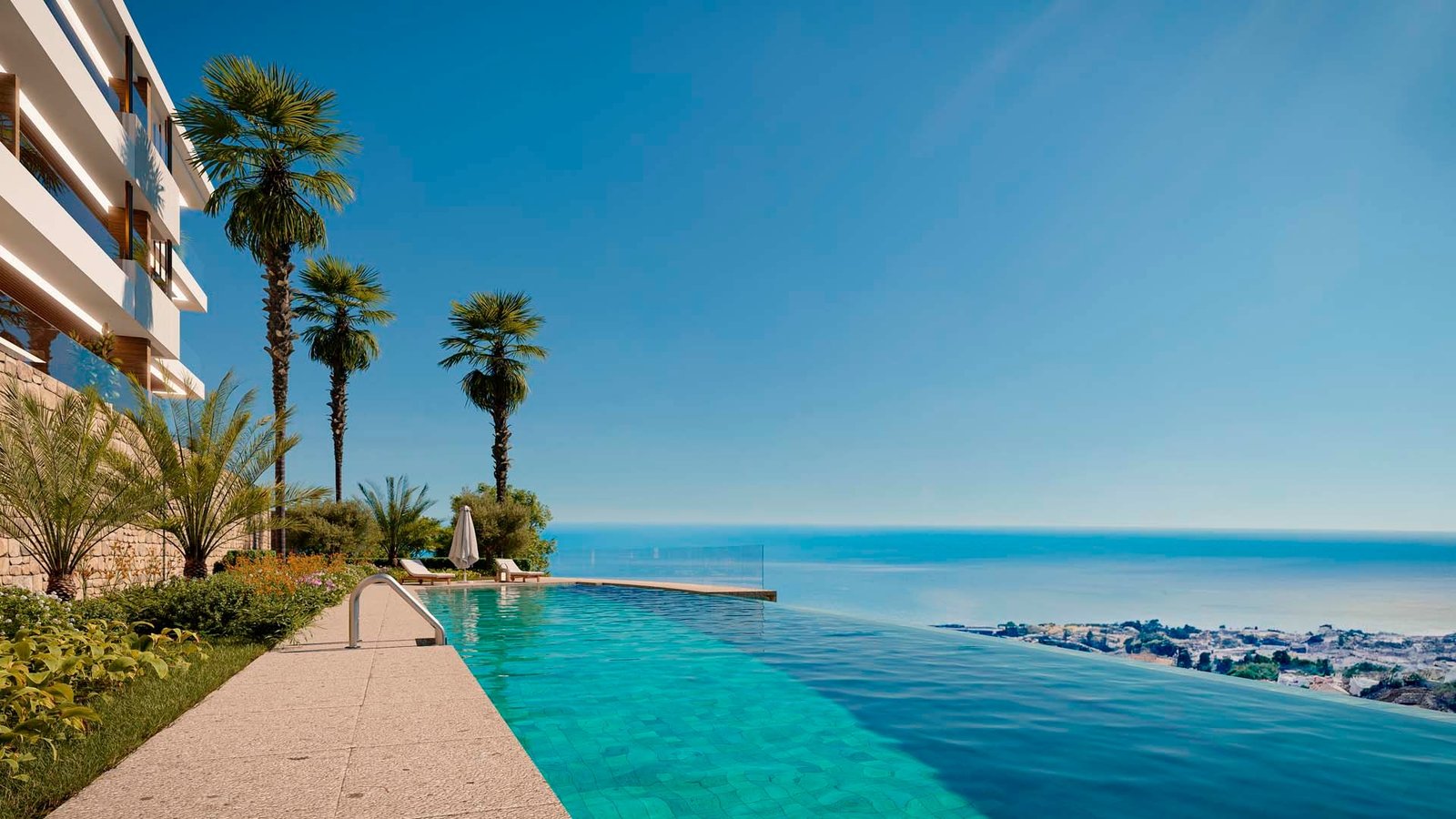 Infinity pool facing the Mediterranean at Lomas Unique, Fuengirola