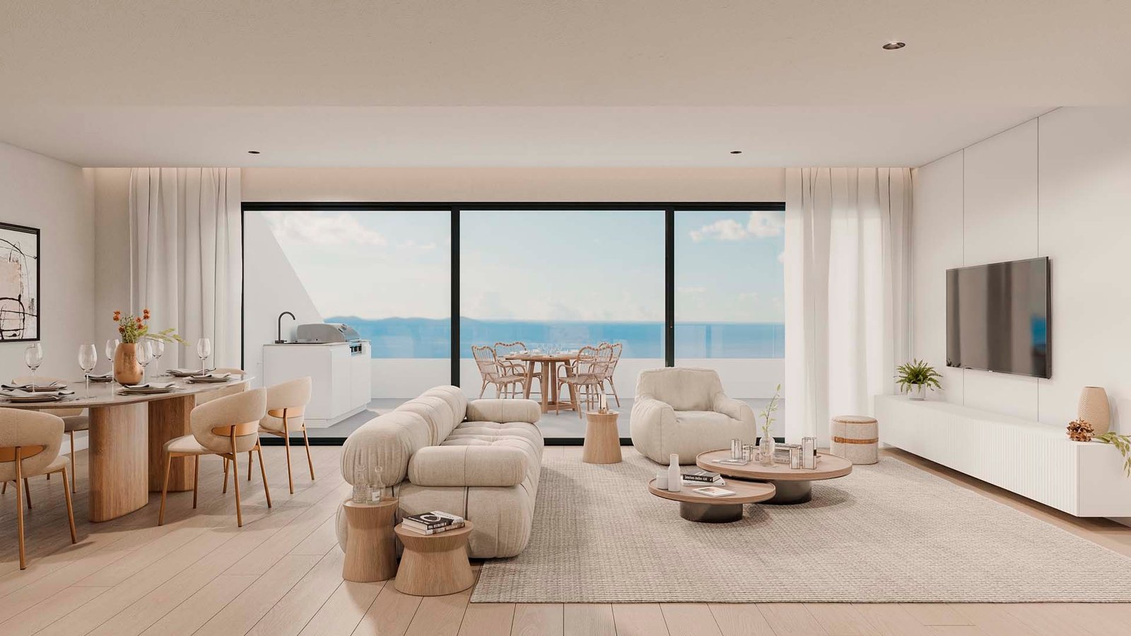 Sky Solarium living room with sea views at Lomas Unique, Fuengirola